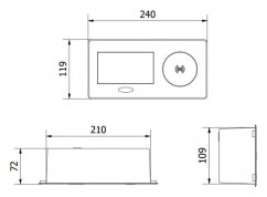 Výklopný blok AVARO PLUS, 1x 230V /schuko, 2x USB-A/C nabíjací, 1x bezdrôtová nabíjačka Qi, kábel 1.5m, farba biela