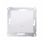 Simon Jednopólový spínač, s LED podsvietením, posun 1S (indikuje zapnutý stav) (zariadenie s krytom) 10AX 250V, bez skrutiek, biely