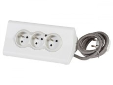 Multifunkčný blok, 3x zásuvka 230V, 2x USB-A nabíjací, vypínač, držiak tabletu alebo telefónu, farba bielo-sivá