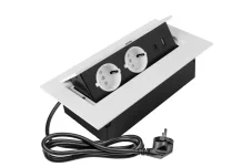 Zásuvkový blok zapustený, 2x zásuvka, 2x USB A+C, kábel 1,5m, farba biela