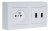 Zásuvkový blok nástenný 1x 250V / 16A + 2x USB nabíjačka, farba biela lesklá, bez kábla