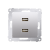 Nabíjačka USB 2x (zariadenie s krytom), 2x USB typu A, Simon 54, farba strieborná metalizovaná