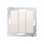 Trojité tlačítko s podsvětlením (přístroj s krytem) 10AX 250V, bezšroubové, krémová