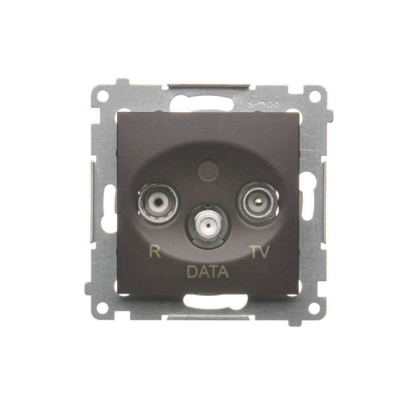 Anténna zásuvka R+TV+DATA (zariadenie s krytom), 1x vstup: 5÷862 MHz, Simon 54, farba hnedá metalizovaná