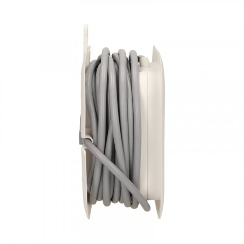 Prodlužovací kabel s plochou zástrčkou a USB nabíječkou, délka kabelu 7m, bílé barvy