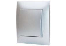 Vypínač (spínač) s jednou klapkou v rámečku, instalace pod omítku, řazení č. 1/6/7 dle výběru, barva stříbrná metalíza