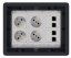 Podlahová zásuvka 4x 250V/16A (zásuvka bílá) + 4x port RJ45 cat. 6, barva boxu grafitově-šedá, pro zvýšené podlahy