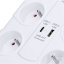 Přepěťová ochrana, 8x zásuvka 230V , USB A+C nabíječka 5V/3.4A, kabel 2m, barva bílá