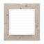 Betonový rámeček 1-násobný, světlý beton/bílá + vlastní výběr přístroje v bílé barvě