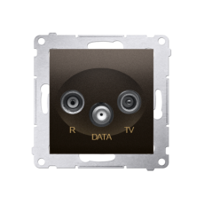 Anténna zásuvka R+TV+DATA (zariadenie s krytom), 1x vstup: 5÷862 MHz, Simon 54, farba hnedá metalizovaná