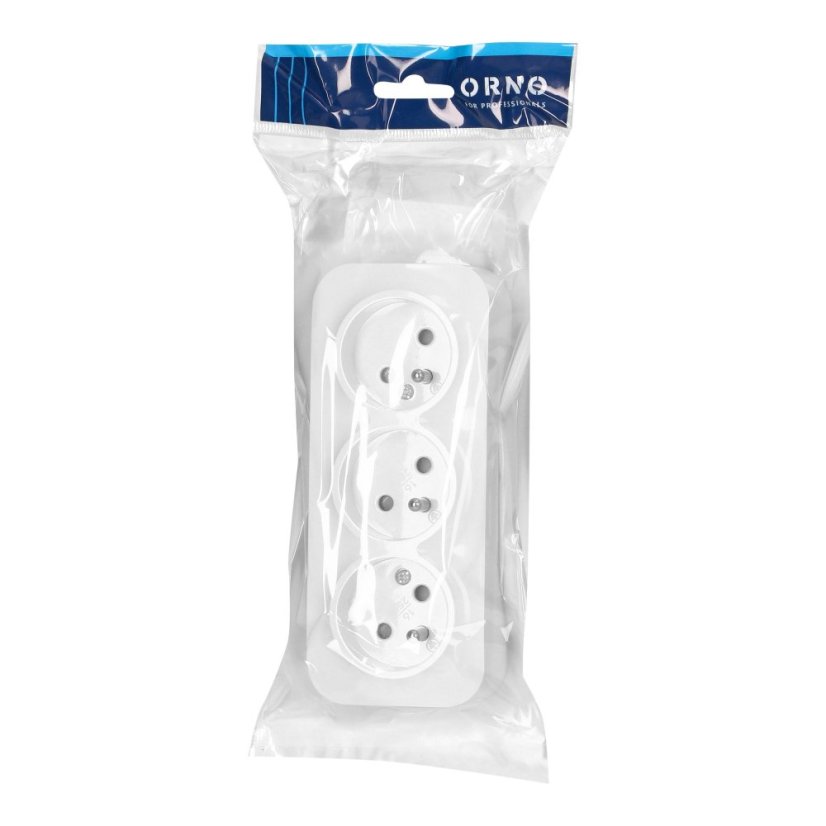 Trojnásobná zásuvka 3x 230V, 2P+E , nástěnná, krytí IP20, ToDo, barva bílá