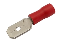 Konektor faston 6.3mm, vodič 0.5-1.5mm  červený