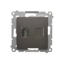 Zásuvka HDMI 1 viacnásobná (zariadenie s krytom), Simon 54, farba hnedá metalizovaná