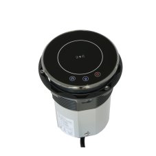 Automaticky výsuvná zásuvka LUMI BOX 3× 230 V + USB-A + USB-C + bezdrátové nabíjení 15 W, barva černá