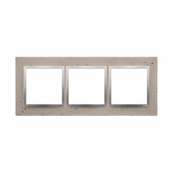 Betonový rámeček 3-násobný světlý beton/stříbro