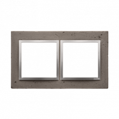 Betonový rámeček 2-násobný tmavý beton/stříbro