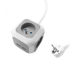 Predlžovací kábel 4G, 4x zásuvka, 2x USB nabíjací, kábel 1.4m