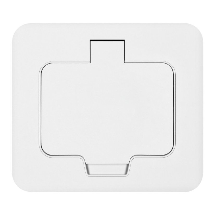 Hermeticky uzavíratelná obdélníková zásuvka 1x 230V, krytí IP55, barva bílá