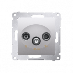 Anténní zásuvka R-TV-DATA útlum:10dB stříbrná