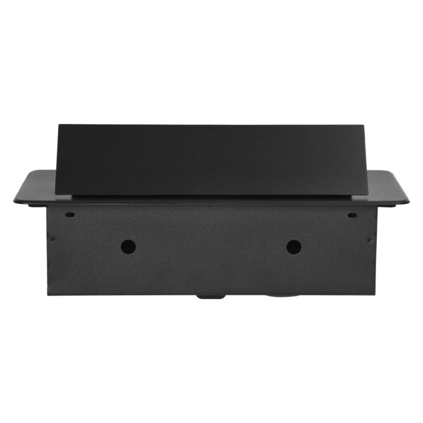 Výklopný zásuvkový blok s frézovaným krytom, 2x zásuvka 230V, 2x USB A + C nabíjačka 5V / 3,6A, bez kábla, farba čierna