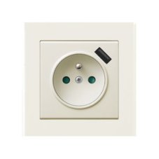 Zásuvky v rámčeku pod omietku, 1x 230V/16A s USB nabíjačkou, farba slonová kosť