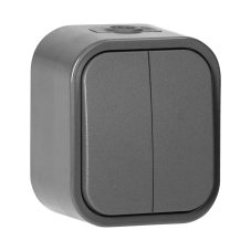 Vypínač na omítku sériový "lustrák", 10A, 250V, IP54, WNT-2B2, barva šedá