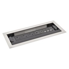 Zapuštěný blok INCARA Flip-up, 3x zásuvka 250V Surface, 1x USB A + C nabíjačka 15W, 3x RJ45 cat.6, 1x HDMI, kábel 2m