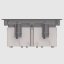 Podlahová zásuvka SF 187x132 mm, 1x 250V/16A + 1x RJ45 cat. 6, barva boxu grafit, pro lité podlahy s kazetou do potěru, vyplnění víka materiálem podlahy