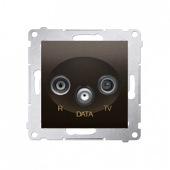 Anténní zásuvka R-TV-DATA útlum:10dB hnědá matná, metalizovaná