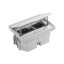 Robustní podlahová zásuvka 2x 250V/16A + 2x RJ45 cat. 6, jednoduchý zámek, krytí IP66, pro lité podlahy, barva šedá matná