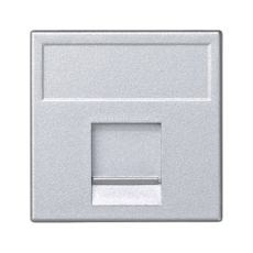 Kryt datové zásuvky K45 keystone jodnoduchá plochá univerzální s krytem 45×45mm hliník