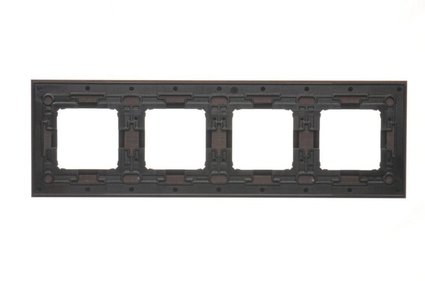 Rámeček 4 násobný, dřevěný, Simon 54 Nature, wenge / zlatá