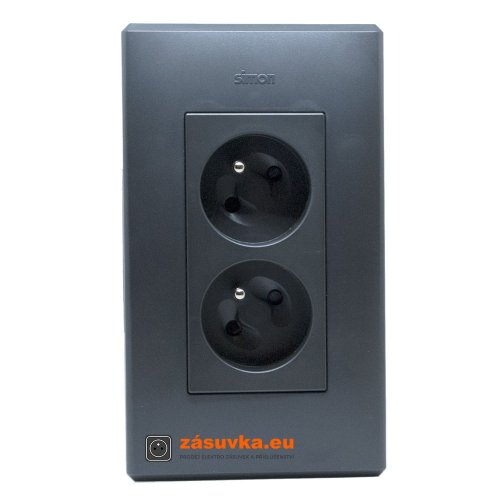 Nástěnný box S500, 1x dvojzásuvka 250V, bez kabelu, barva grafitově-šedá