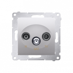 Anténní zásuvka R-TV-SAT koncové/zakončovací útlum:1dB stříbrná
