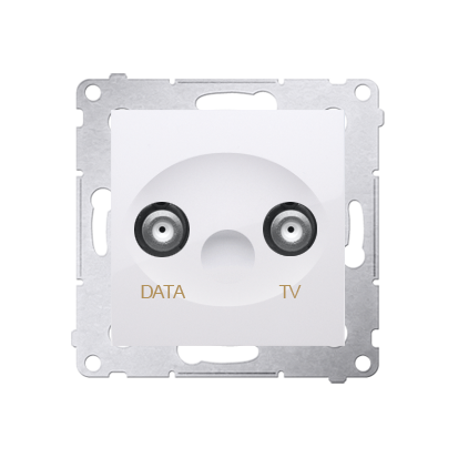 Anténna zásuvka TV+DATA (zariadenie s krytom), 1x vstup: 5÷1000 MHz, Simon 54, farba biela