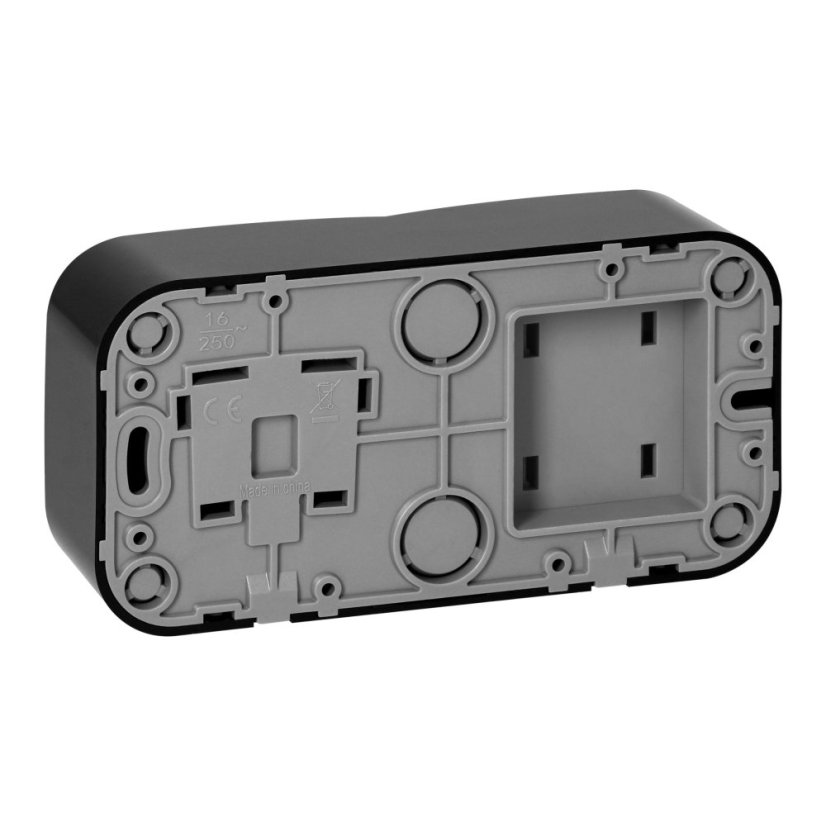 Jednopólový vypínač + zásuvka 230V, nástěnná, krytí IP20, ToDo, barva černá