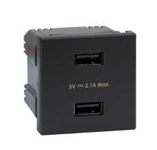 USB nabíječka K45 USB 2.0 - A 5V DC 2,1A 45×45mm grafit