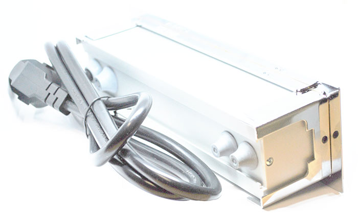 OFIBLOCK Line, 1x zásuvka 250V + 2x USB nabíjačka 5V, rámček chróm, farba grafitovo-šedá, kábel 1.5m