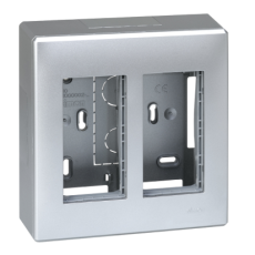 Nástenný box S500, 4x zásuvka 250V, bez kábla, povrch hliník