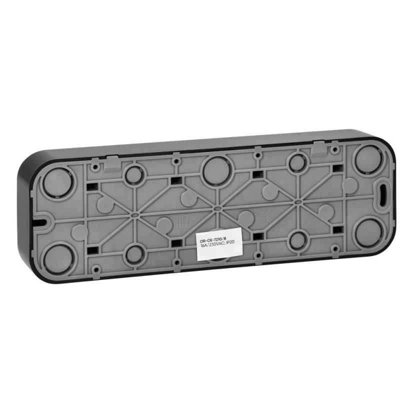 Čtyřnásobná zásuvka 4x 230V, 2P+E , nástěnná, krytí IP20, ToDo, barva černá