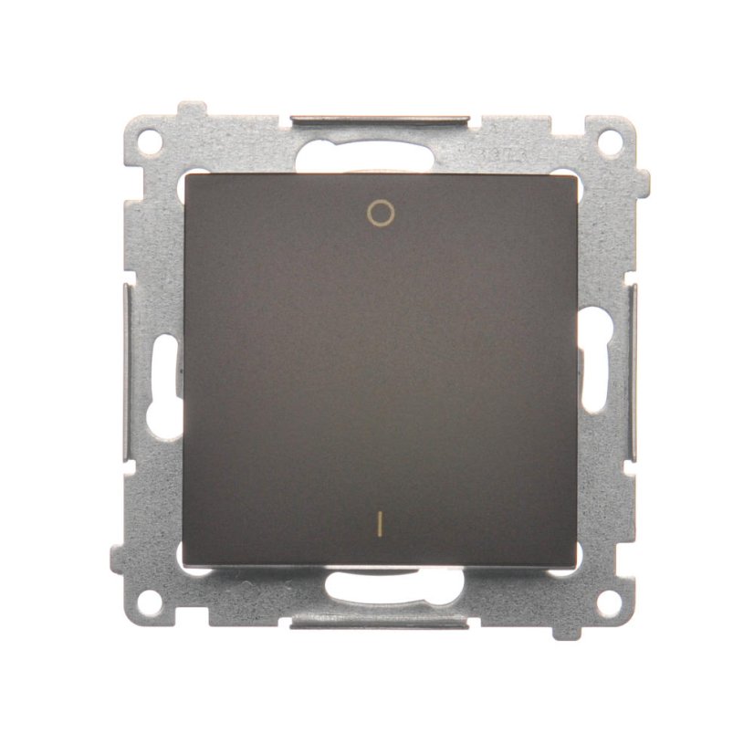 Spínač dvoupólový (přístroj s krytem), řazení 2, Simon 54, barva hnědá metalizovaná