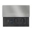 Zásuvkový blok vestavný, 2x 230V, posuvný kryt,  USB A+C 20W PD, HDMI, kabel 2 m, barva stříbrná