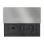 Zásuvkový blok vestavný, 2x 230V, posuvný kryt,  USB A+C 20W PD, kabel 2 m, barva stříbrná