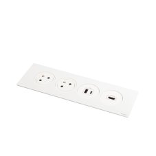 Zapustený blok INCARA Disq'In, 2x zásuvka 250V Surface, 1x USB A + C nabíjačka, 1x HDMI, kábel 2m, farba biela