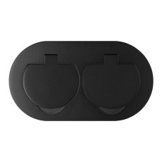 Hermetická zásuvka oválna, 2x 230V, IP55, pod omietku, farba čierna