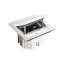 Robustní podlahová zásuvka 1x 250V/16A + 1x port RJ45 cat.6, jednoduchý zámek, krytí IP66, pro zvýšené podlahy, barva šedá matná