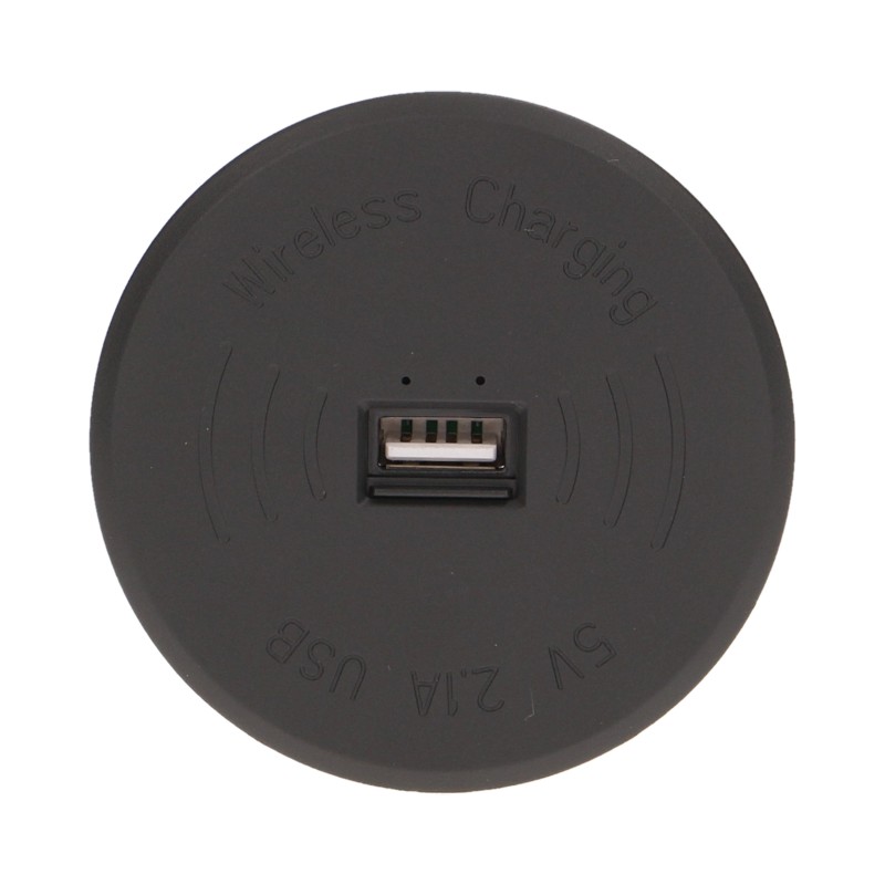 Vstavaná bezdrôtová indukčná nabíjačka s extra USB portom, čierna