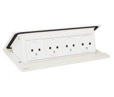 Pop-up blok INCARA 4x zásuvka 250V surface + montážny rám, farba biela, kábel 2m