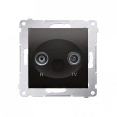Anténní zásuvka R-TV průchozí útlum:10dB antracit, metalizovaná