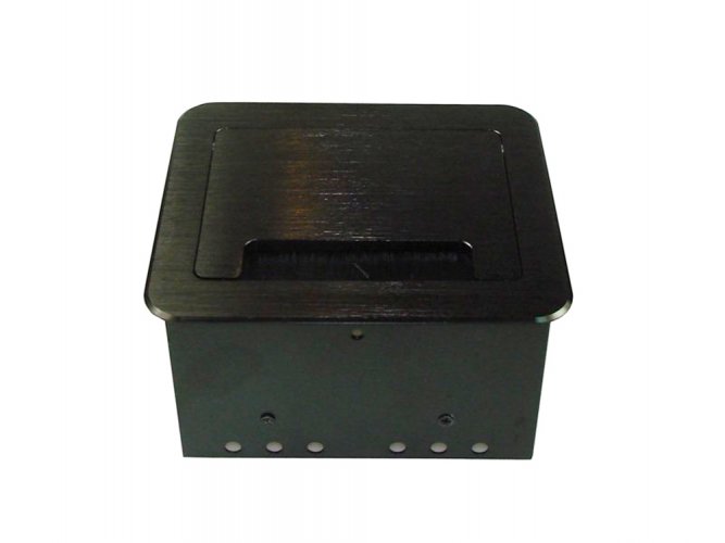 Zásuvkový blok s kefou proti prachu, 1x 230V, 1x RJ45, 1x USB dátové, zaoblené hrany